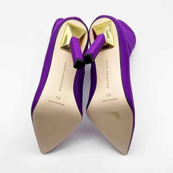 Good American Neoprene Ankle Boots 7.5 Purple NEW NIB pointy - Picture 8 of 12